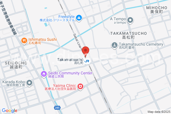 高松町メンズエステの地図です。map of Takamatsuchō station where spa and massage salons are located