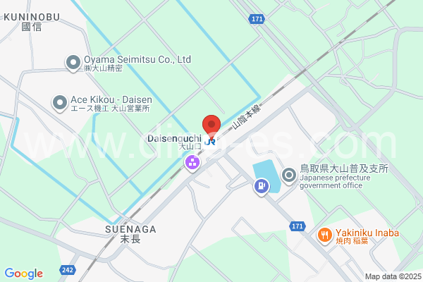大山口メンズエステの地図です。map of Daisenguchi station where spa and massage salons are located