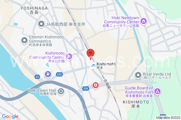 岸本メンズエステの地図です。map of Kishimoto station where spa and massage salons are located