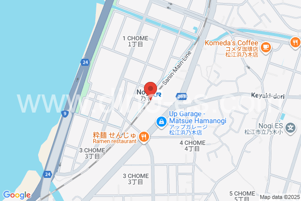 乃木メンズエステの地図です。map of Nogi station where spa and massage salons are located
