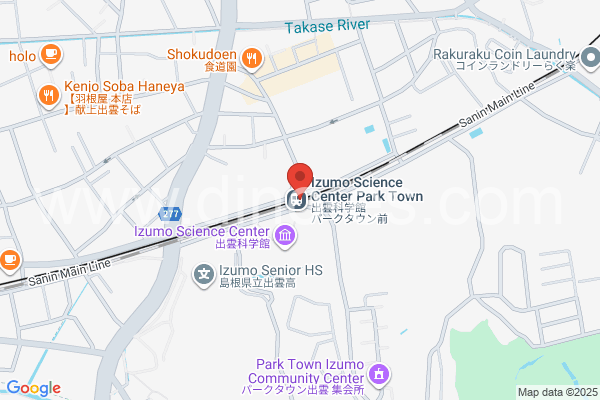 出雲科学館パークタウメンズエステの地図です。map of Izumo-kagakukan Park Town-mae station where spa and massage salons are located