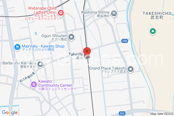 武志メンズエステの地図です。map of Takeshi station where spa and massage salons are located