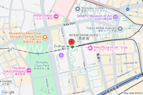 都庁前メンズエステの地図です。map of TochouMae station where spa and massage salons are located