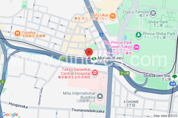 赤羽橋メンズエステの地図です。map of Akabanebashi station where spa and massage salons are located