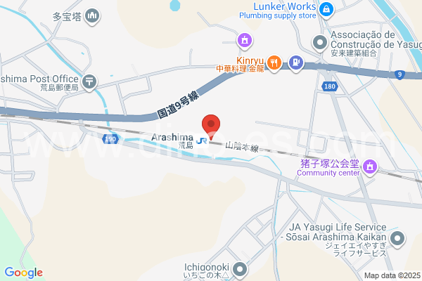 荒島メンズエステの地図です。map of Arashima station where spa and massage salons are located