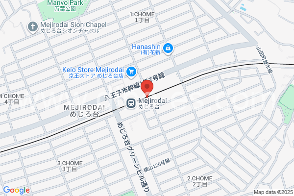 めじろ台メンズエステの地図です。map of Mejirodai station where spa and massage salons are located