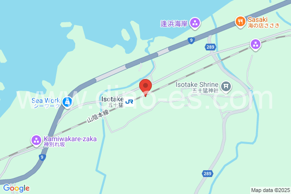五十猛メンズエステの地図です。map of Isotake station where spa and massage salons are located