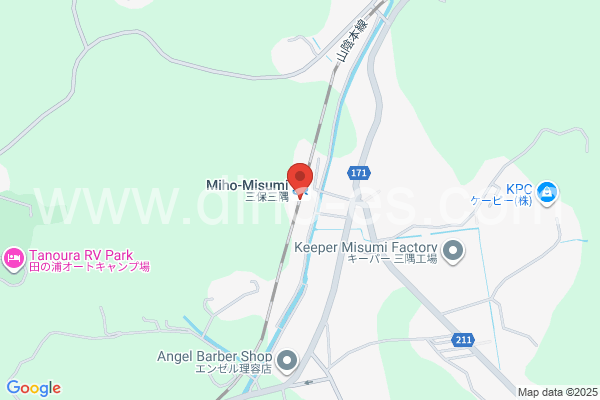 三保三隅メンズエステの地図です。map of Mihomisumi station where spa and massage salons are located