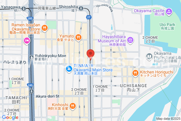 県庁通りメンズエステの地図です。map of Kenchō-dōri station where spa and massage salons are located