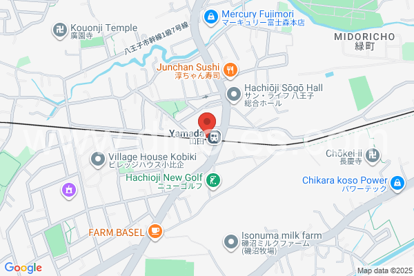 山田(東京)メンズエステの地図です。map of Yamada station where spa and massage salons are located