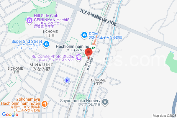 八王子みなみ野メンズエステの地図です。map of Hachiōji-Minamino station where spa and massage salons are located