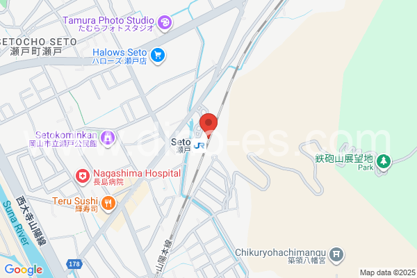 瀬戸メンズエステの地図です。map of Seto station where spa and massage salons are located