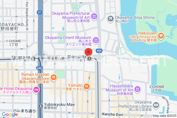 城下(岡山)メンズエステの地図です。map of Shiroshita station where spa and massage salons are located