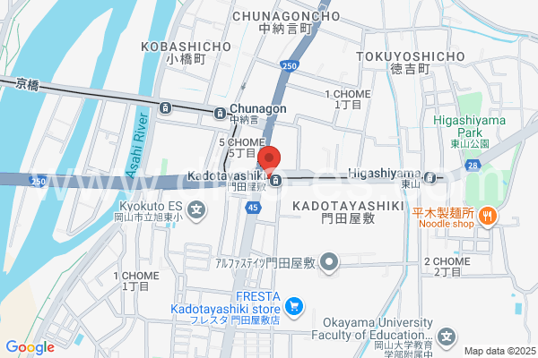 門田屋敷メンズエステの地図です。map of Kadota Yashiki station where spa and massage salons are located