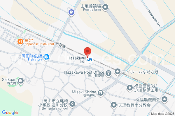 迫川メンズエステの地図です。map of Hazakawa station where spa and massage salons are located