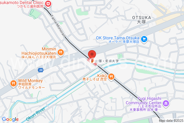 大塚・帝京大学メンズエステの地図です。map of Ōtsuka-Teikyōdaigaku station where spa and massage salons are located
