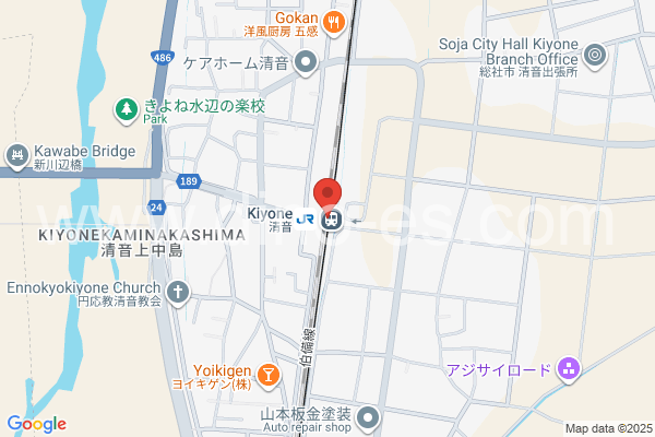 清音メンズエステの地図です。map of Kiyone station where spa and massage salons are located