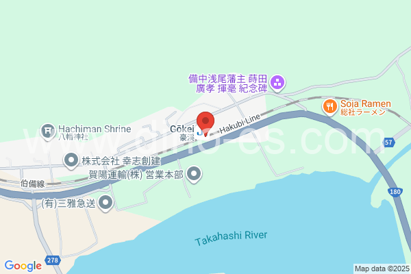 豪渓メンズエステの地図です。map of Gōkei station where spa and massage salons are located