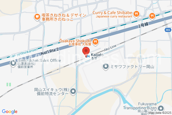 香登メンズエステの地図です。map of Kagato station where spa and massage salons are located