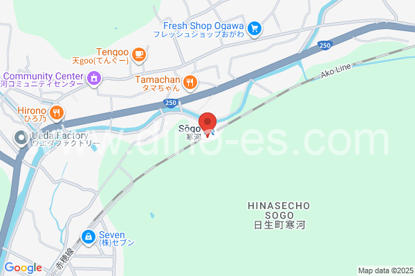 寒河メンズエステの地図です。map of Sōgo station where spa and massage salons are located