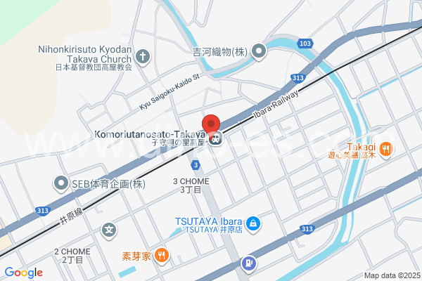 子守唄の里高屋メンズエステの地図です。map of Komoriutanosato-Takaya station where spa and massage salons are located