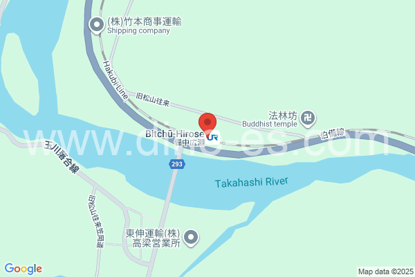 備中広瀬メンズエステの地図です。map of Bitchū-Hirose station where spa and massage salons are located