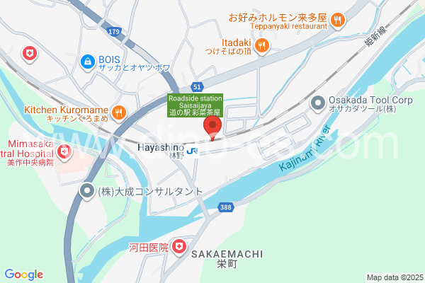 林野メンズエステの地図です。map of Hayashino station where spa and massage salons are located