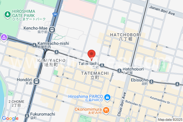 立町メンズエステの地図です。map of Tatemachi station where spa and massage salons are located