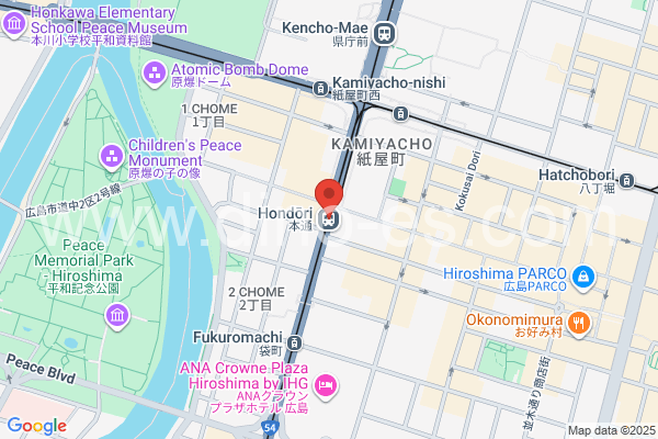 本通メンズエステの地図です。map of Hondōri station where spa and massage salons are located