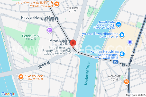 御幸橋メンズエステの地図です。map of Miyuki-bashi station where spa and massage salons are located