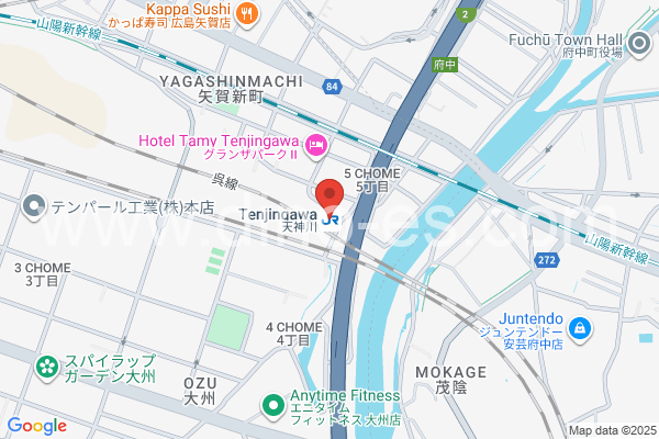 天神川メンズエステの地図です。map of Tenjingawa station where spa and massage salons are located