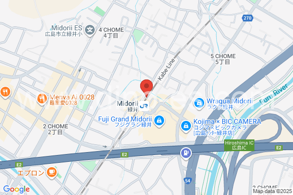 緑井メンズエステの地図です。map of Midorii station where spa and massage salons are located