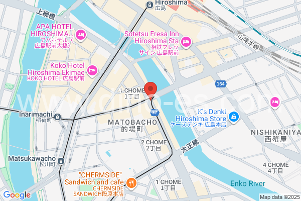 的場町メンズエステの地図です。map of Matoba-cho station where spa and massage salons are located