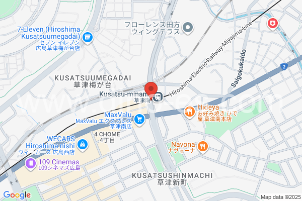 草津南メンズエステの地図です。map of Kusatsu-minami station where spa and massage salons are located