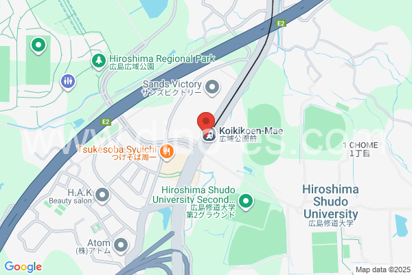広域公園前メンズエステの地図です。map of Kōikikōenmae station where spa and massage salons are located