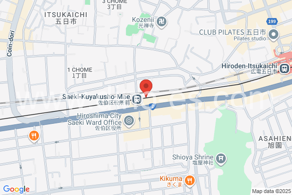 佐伯区役所前メンズエステの地図です。map of Saeki-Kuyakushomae station where spa and massage salons are located