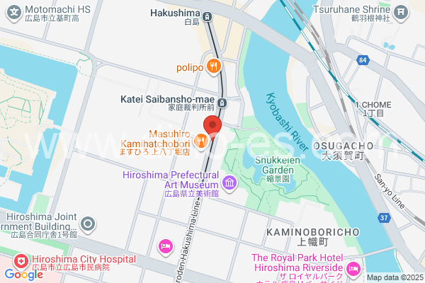 白島(広電)メンズエステの地図です。map of Hakushima station where spa and massage salons are located