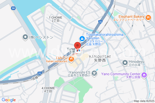 矢野メンズエステの地図です。map of Yano station where spa and massage salons are located