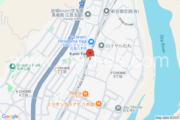 上八木メンズエステの地図です。map of Kami-Yagi station where spa and massage salons are located