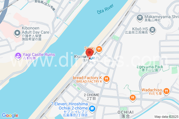 玖村メンズエステの地図です。map of Kumura station where spa and massage salons are located