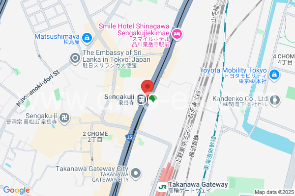 泉岳寺メンズエステの地図です。map of Sengakuji station where spa and massage salons are located