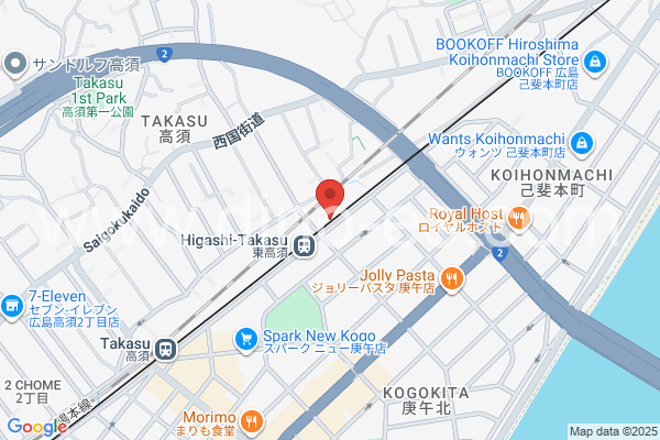 東高須メンズエステの地図です。map of Higashi-Takasu station where spa and massage salons are located