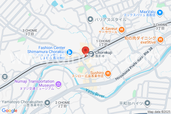 長楽寺メンズエステの地図です。map of Chōrakuji station where spa and massage salons are located