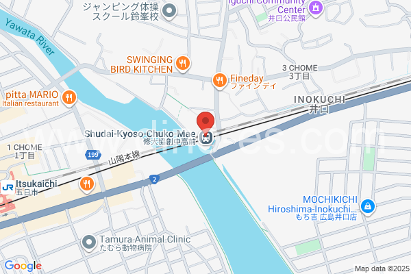 鈴峯女子大前メンズエステの地図です。map of Suzugamine Joshidai Mae station where spa and massage salons are located