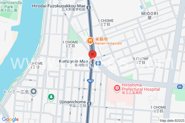 県病院前メンズエステの地図です。map of Kenbyōin Mae station where spa and massage salons are located