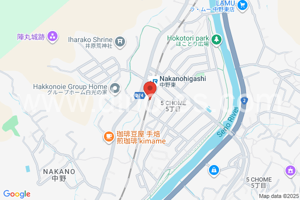 中野東メンズエステの地図です。map of Nakanohigashi station where spa and massage salons are located