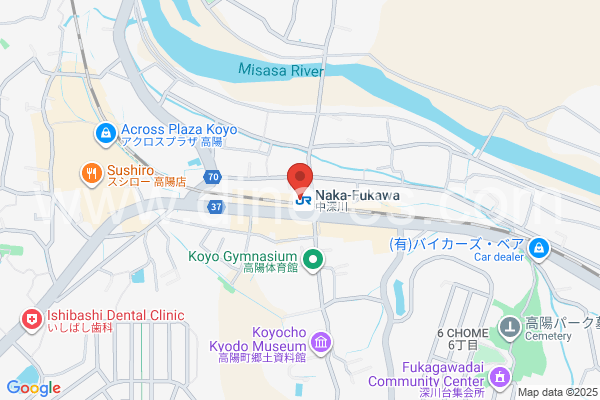 中深川メンズエステの地図です。map of Nakafukawa station where spa and massage salons are located
