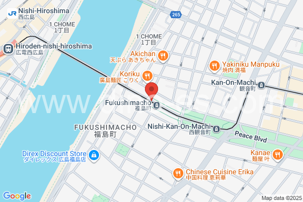 福島町メンズエステの地図です。map of Fukushima-chō station where spa and massage salons are located