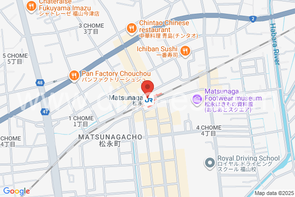 松永メンズエステの地図です。map of Matsunaga station where spa and massage salons are located
