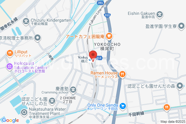 横尾メンズエステの地図です。map of Yokoo station where spa and massage salons are located